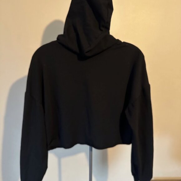 C'EST LA VIE Black Paris Crop Top Hoodie 8611 - Picture 2 of 4